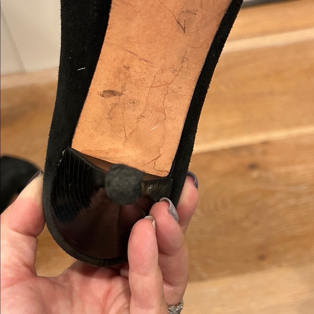 Cole Haan Black Knee Length pull on Suede Boots, Size 8 - Picture 7 of 13